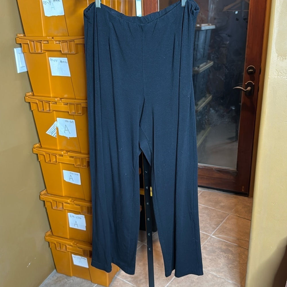 Emme Black Wide Leg Pull On Pants Size 2X